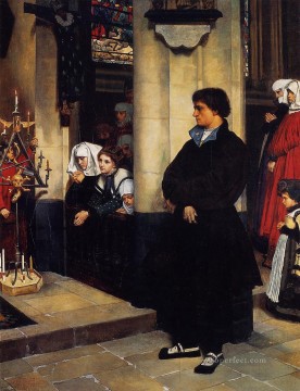  Jacques Oil Painting - During the Service Martin Luthers Doubts James Jacques Joseph Tissot